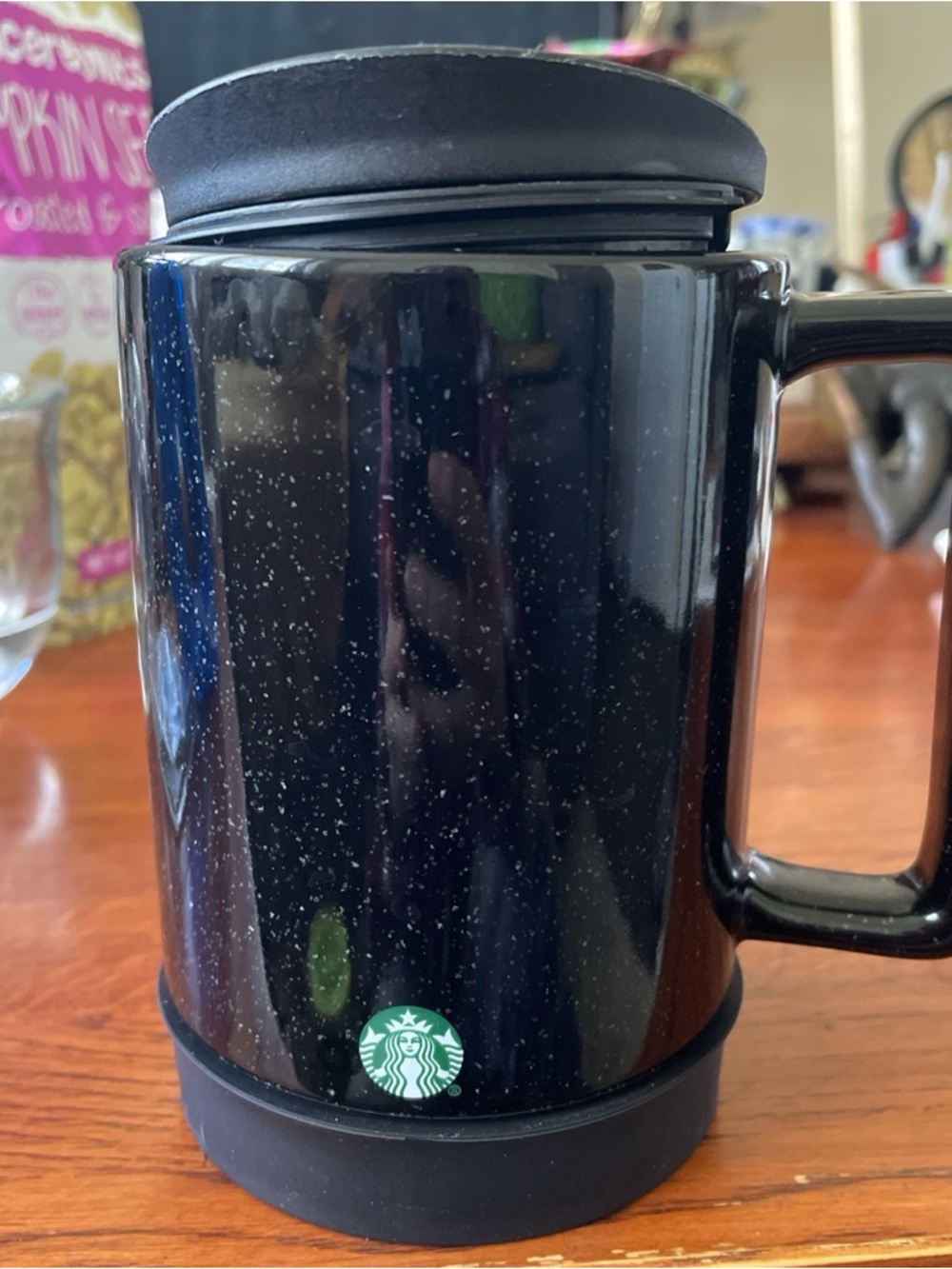 Starbucks Insulated Mug Black Speckled Thailand 14 oz 2022 Pre-owned